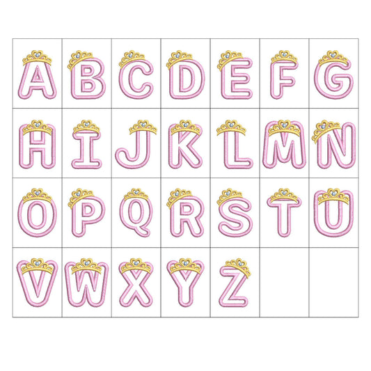 プリンセスアルファベットのアップリケ