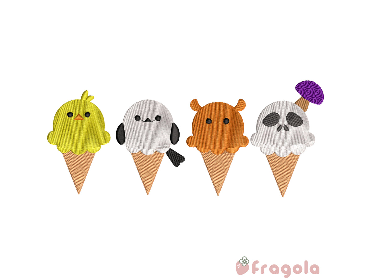 アニマルアイスクリーム刺繍データセットvol.5(25ファイル)