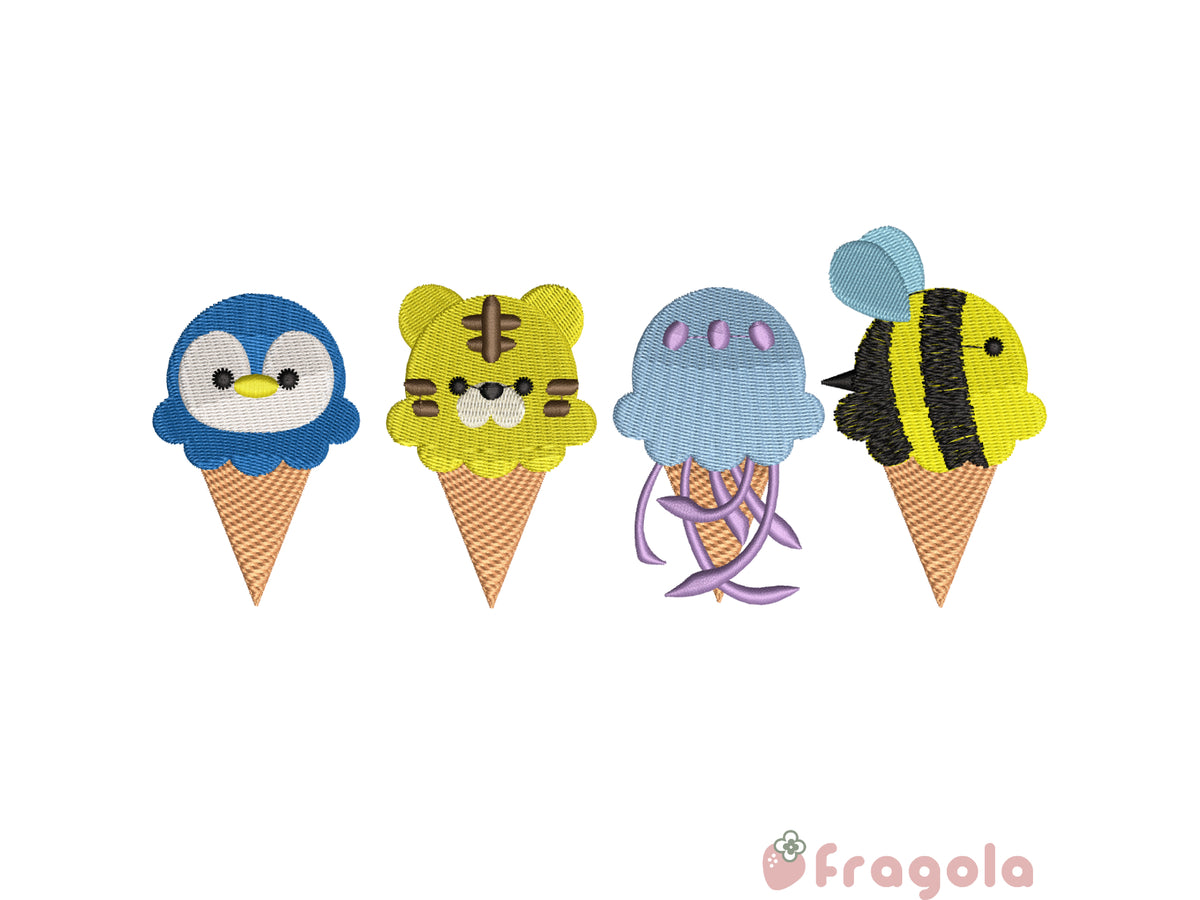 アニマルアイスクリーム刺繍データセットvol.4(20ファイル)