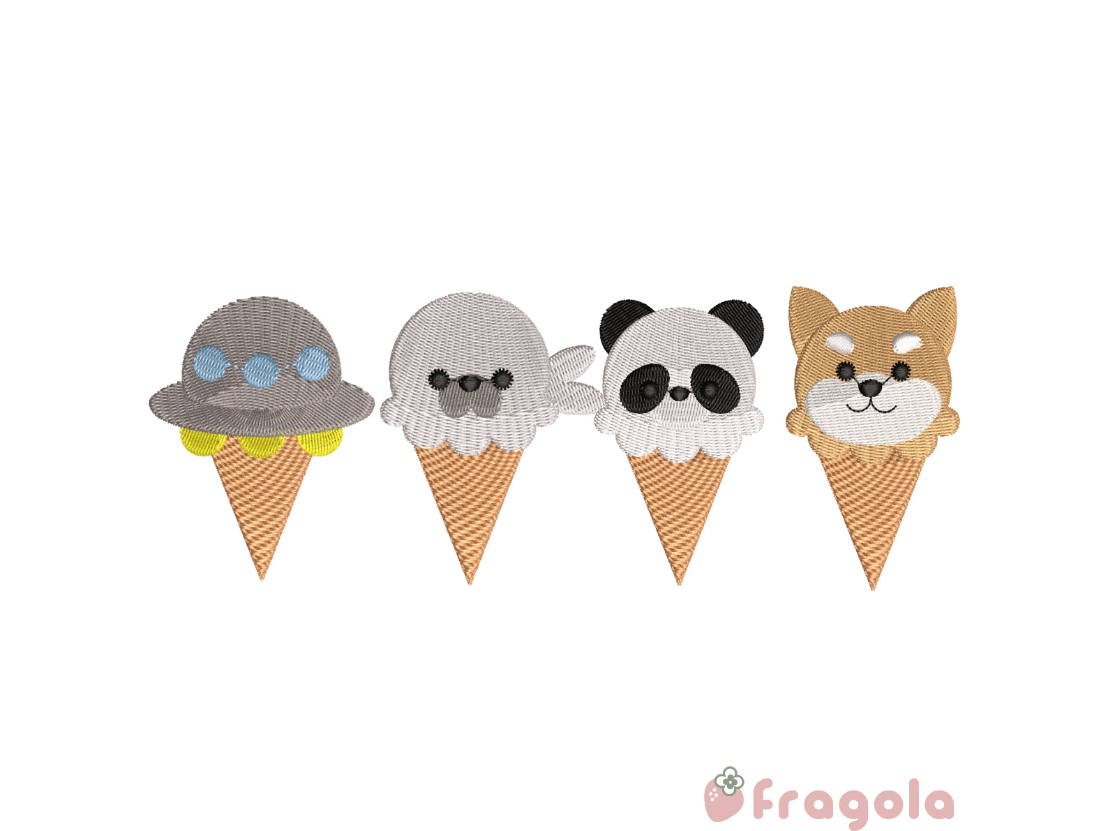 アニマルアイスクリーム刺繍データセットvol.6（20ファイル
