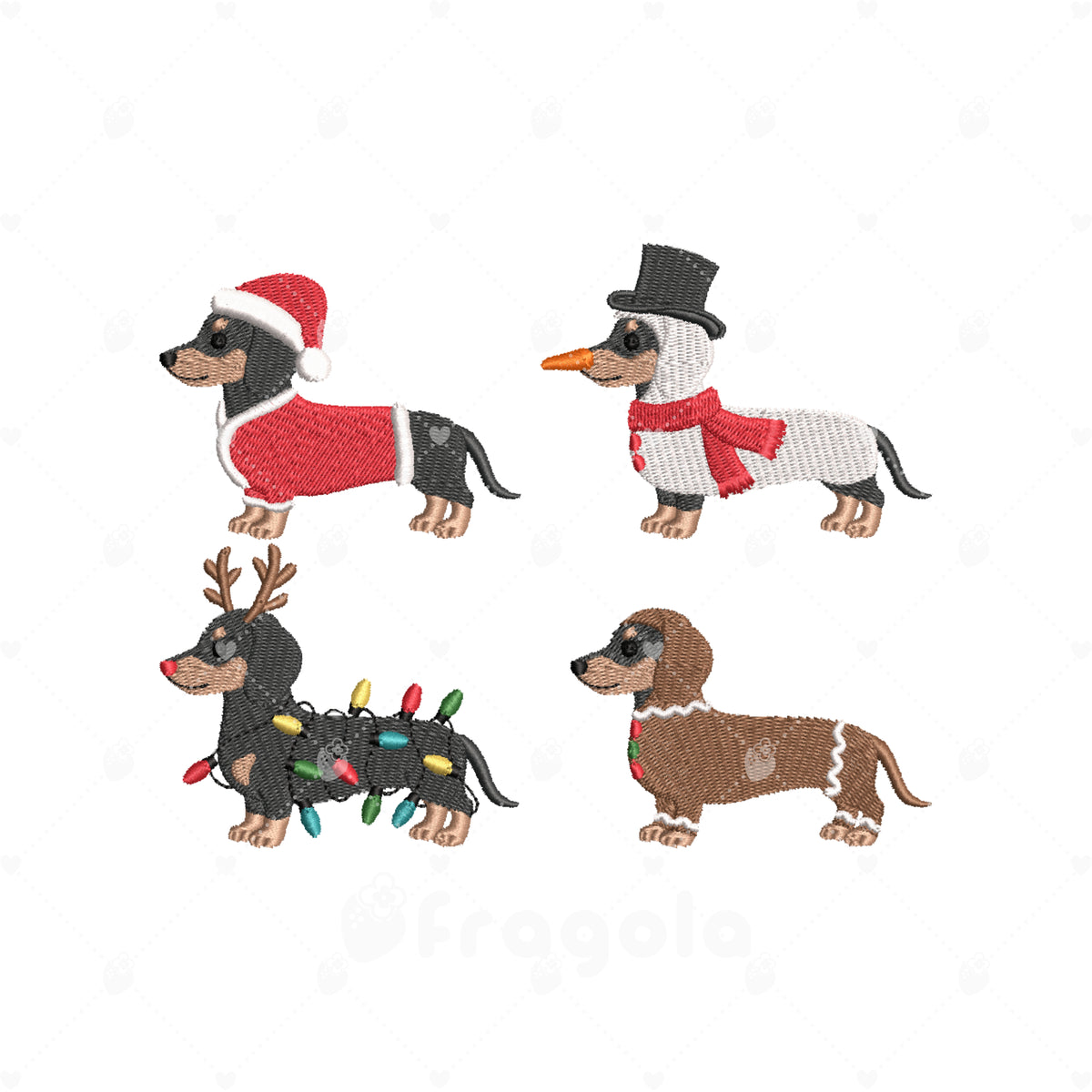 クリスマスダックス刺繍データセット