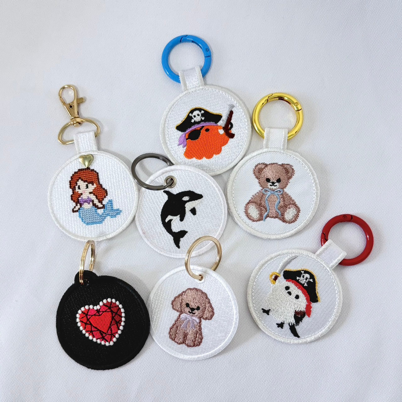 刺繍キーホルダーデータセット《丸型5種×8サイズ》