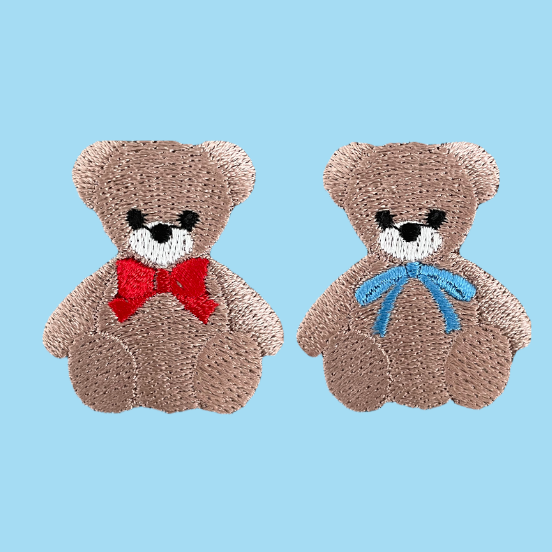 リボン付きテディベア 刺繍データセット