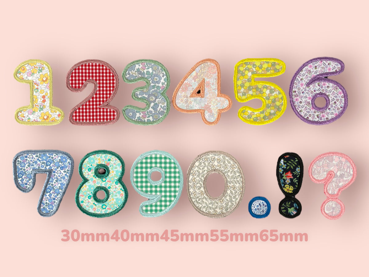 数字のアップリケ