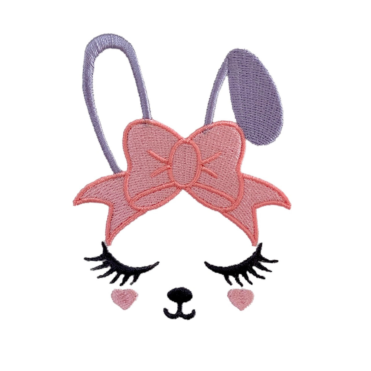 リボンとうさぎの顔 刺繍データセット