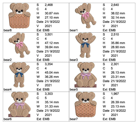 くま&アルファベット刺繍データセット