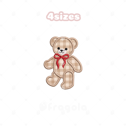 テディベア アップリケ刺繍データセット（4サイズ）