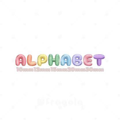 ぷっくりアルファベット 大文字刺繍データセット（130ファイル）