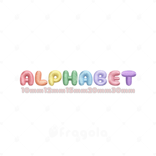 ぷっくりアルファベット 大文字刺繍データセット（130ファイル）