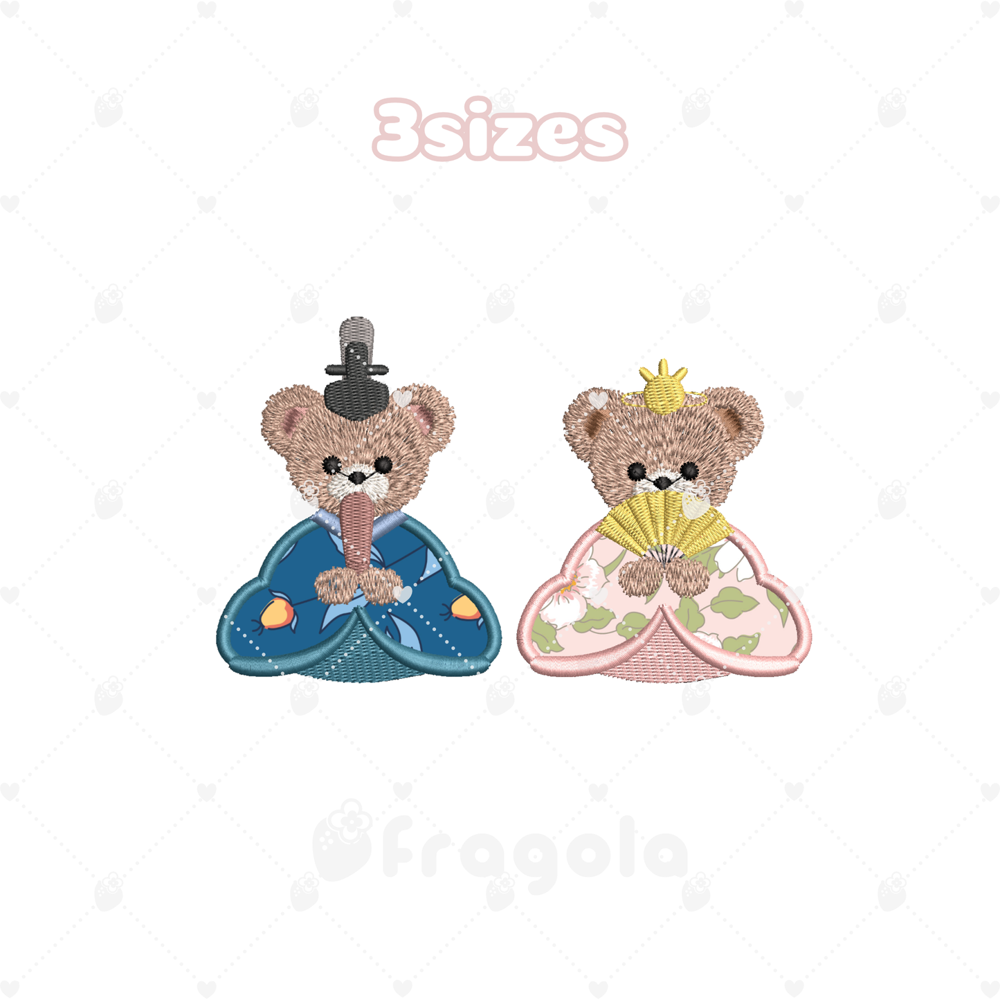 おひなさまくまアップリケ