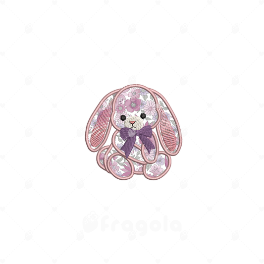 ロップイヤーうさぎアップリケ刺繍データ（5ファイル）