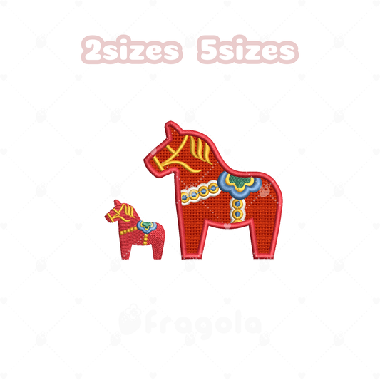 ダーラナホース 刺繍＆アップリケデータセット（全7ファイル）