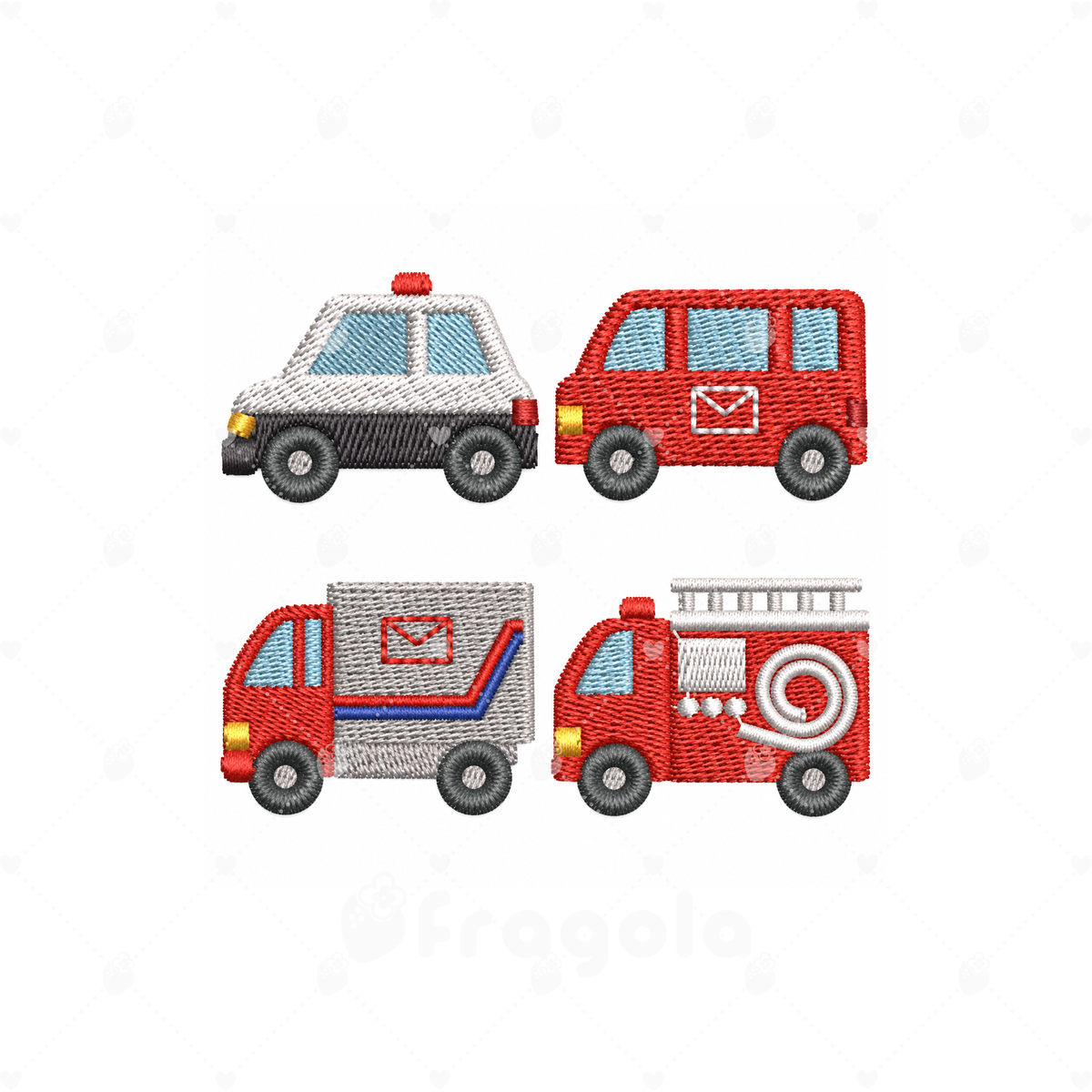 はたらく車 刺繍データセット（12ファイル）