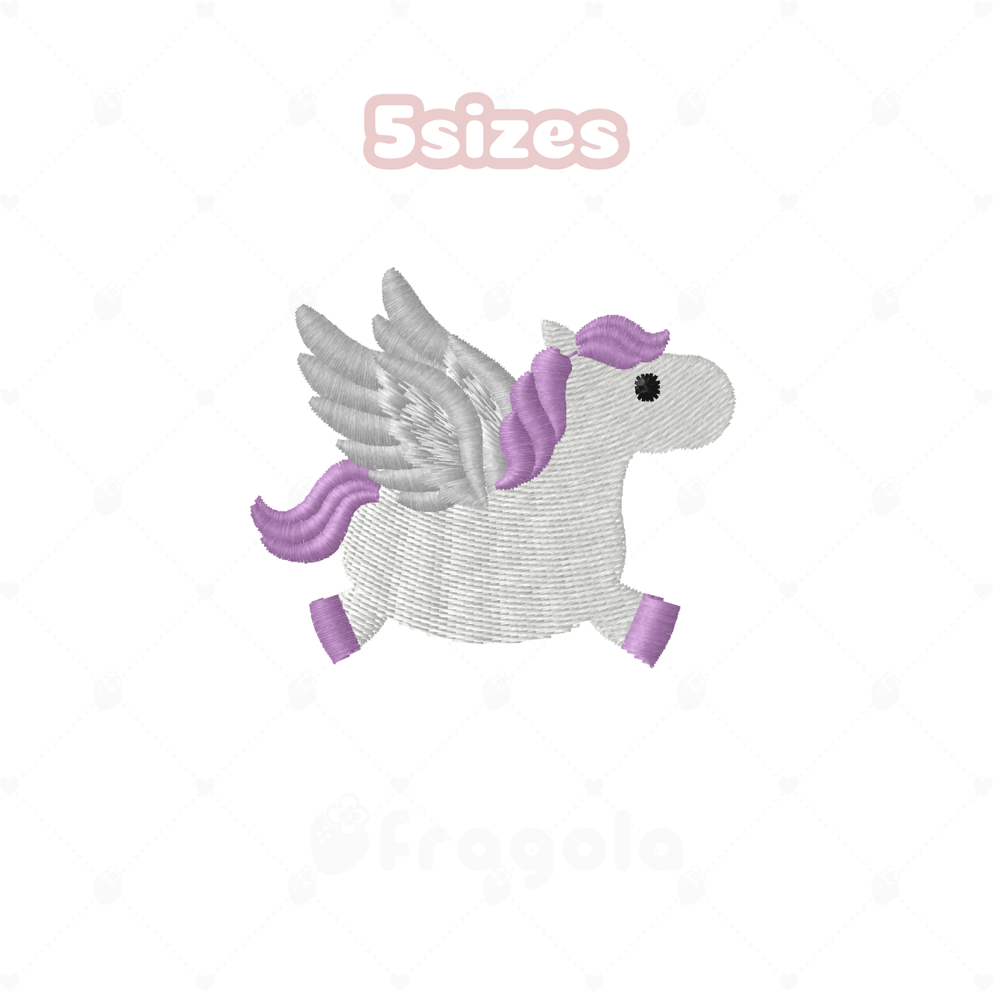 ペガサス刺繍データセット2（5サイズ）