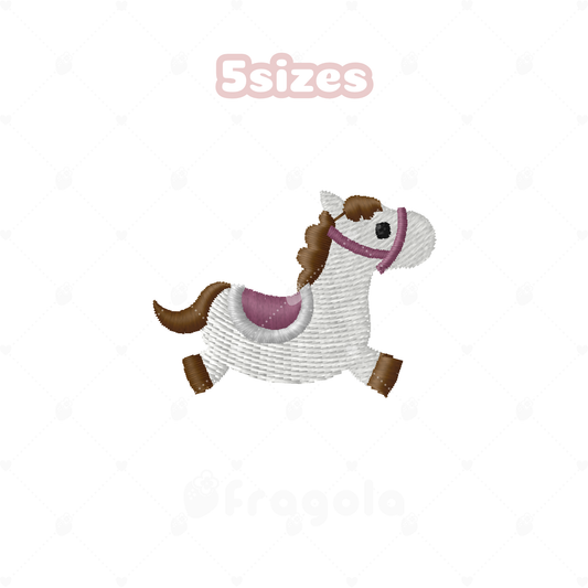 馬の刺繍データ1（5サイズ）