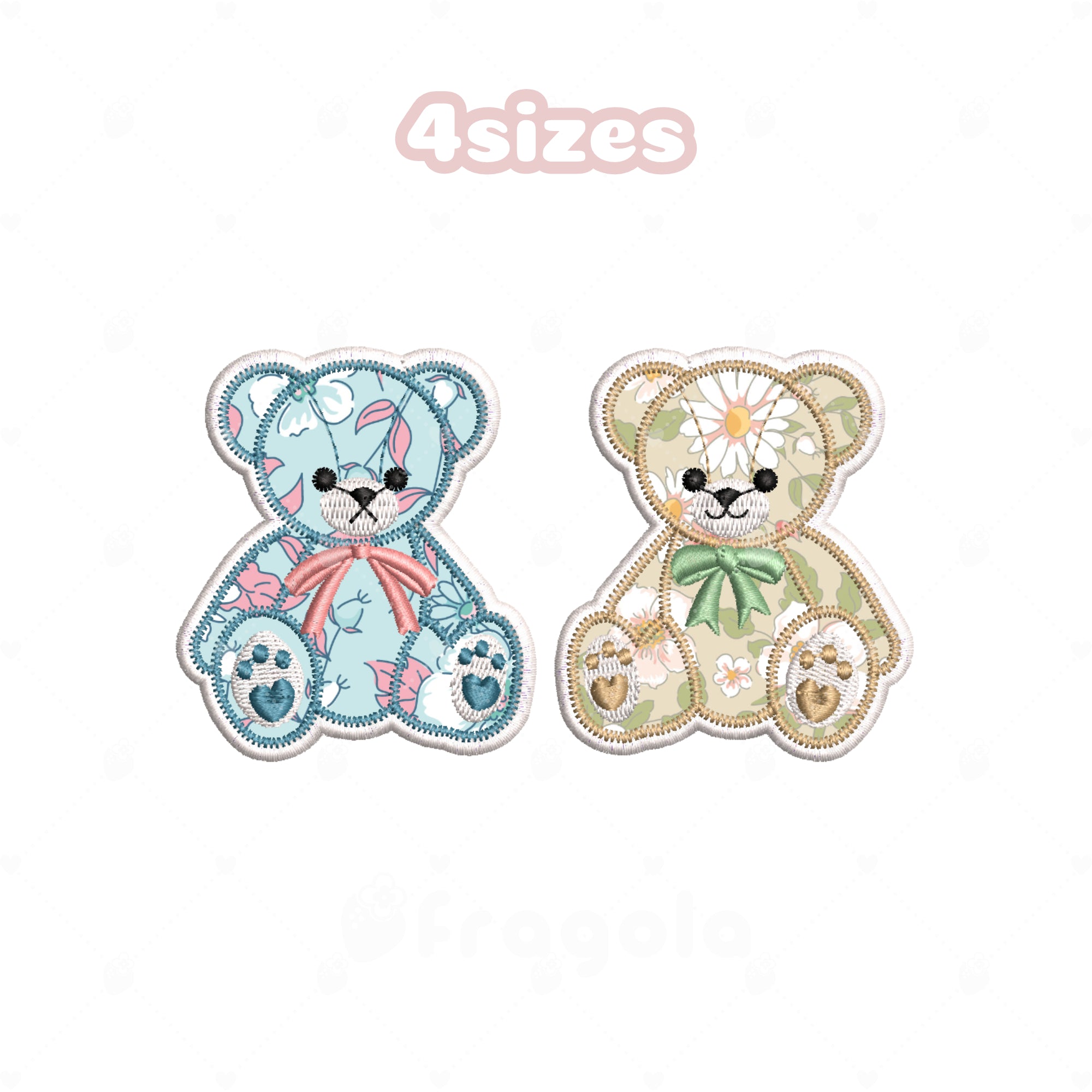 🧸 テディベア刺繍データセット（全20デザイン） – embroidery fragola