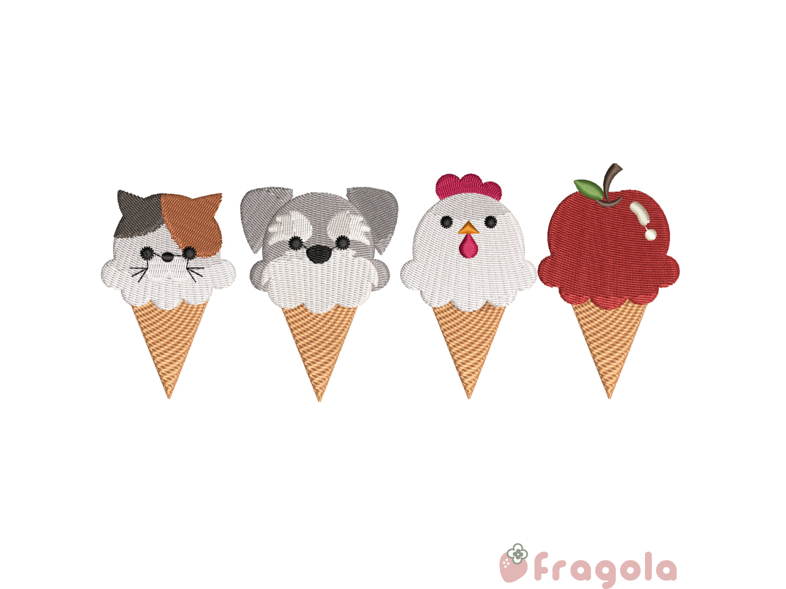 アニマルアイス♡３set 動物アイスセット3 – embroidery fragola