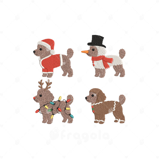 クリスマストイプードル刺繍データセット