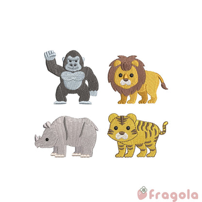 サファリアニマル刺繍データセット（12ファイル）