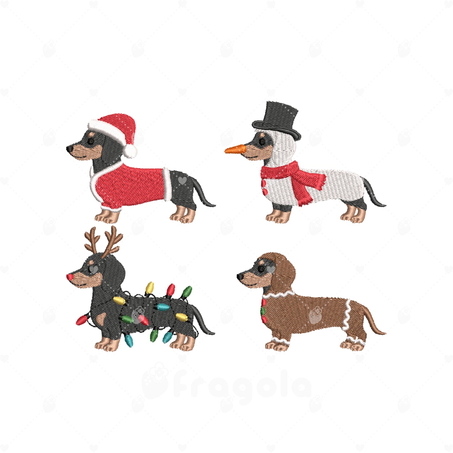 クリスマスダックス刺繍データセット