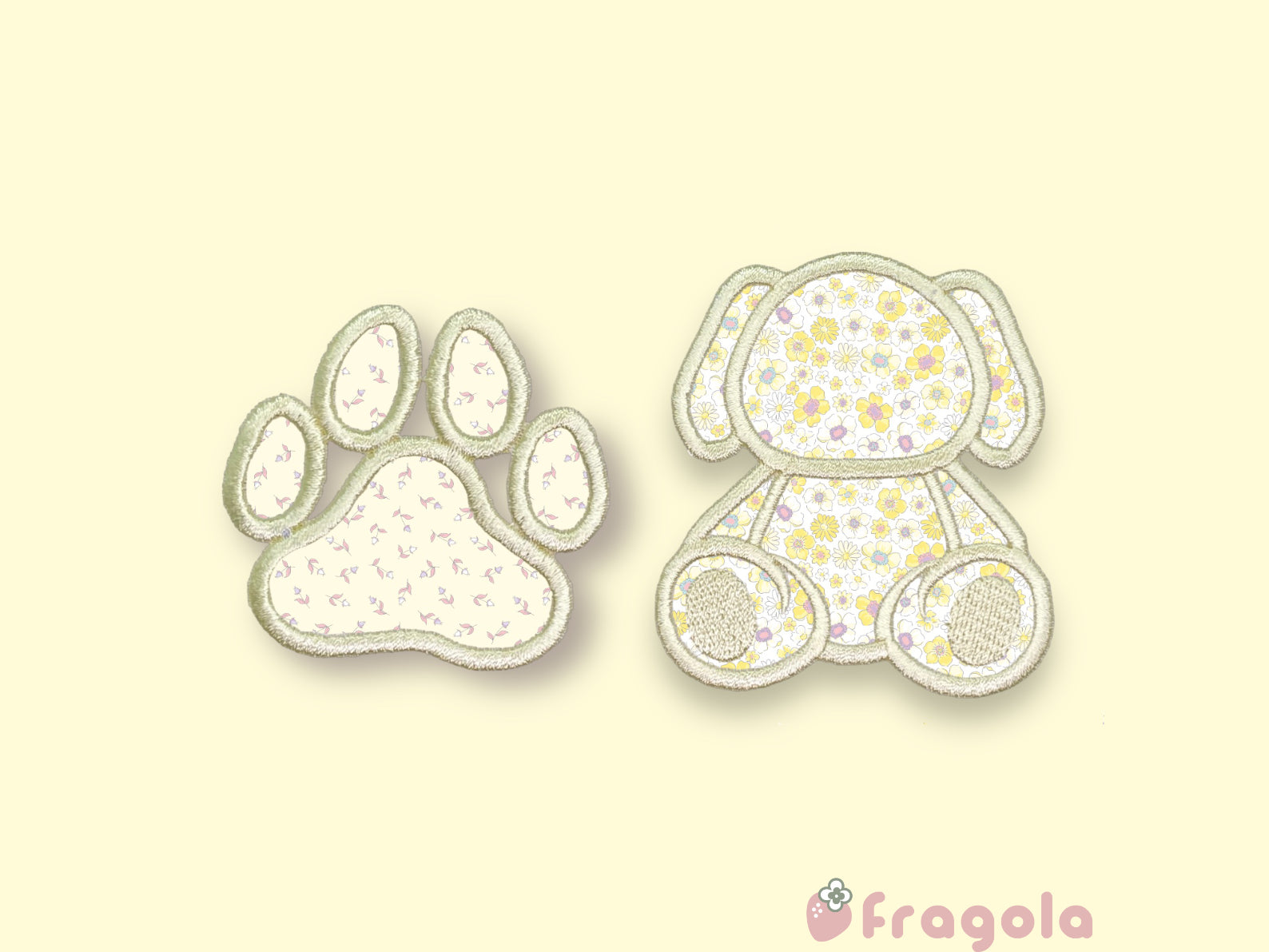 犬と肉球 – embroidery fragola