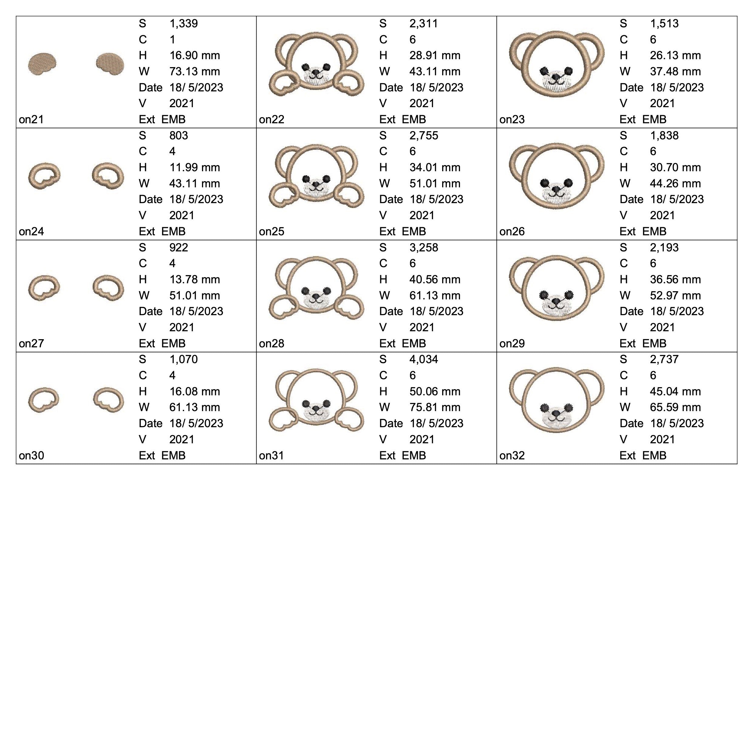 ひょっこりくまさん – embroidery fragola