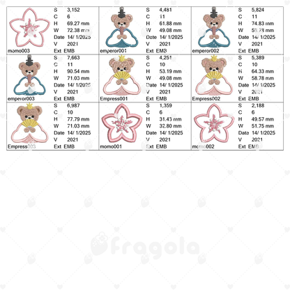 おひなさまくまアップリケ