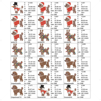 クリスマストイプードル刺繍データセット