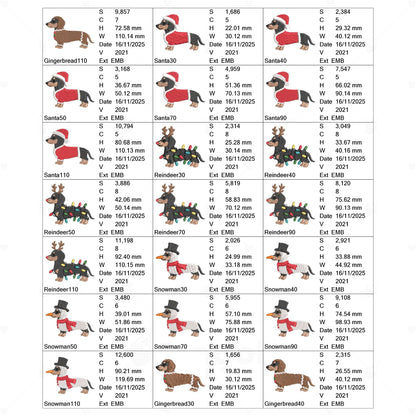 クリスマスダックス刺繍データセット