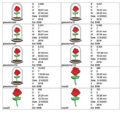 ガラスドームと薔薇