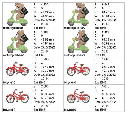 自転車とスクーターとくま